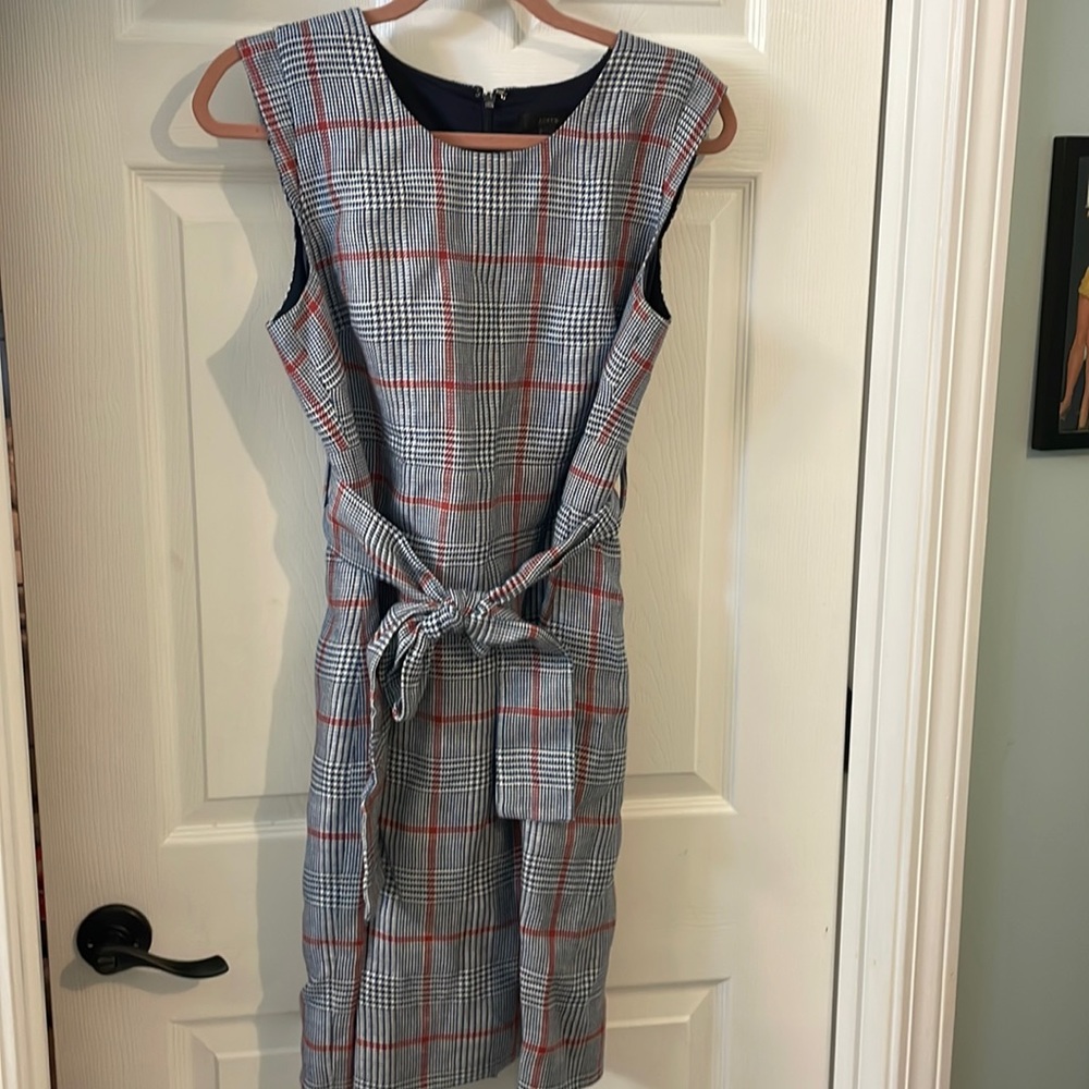Red White and Navy Linen Dress By J.Crew